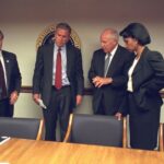 George W. Bush, Dick Cheney, Andrew Card,Condoleezza Rice