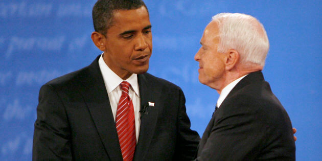 U.S. Democratic presidential nominee Sen. Obama and Republican presidential nominee Sen. McCain after the presidential debate in New York