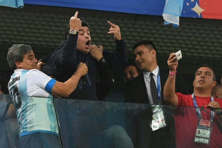 La star du football Diego Maradona 