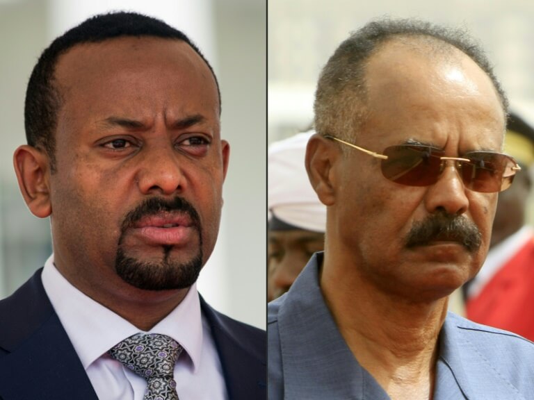 Le Premier ministre éthiopien Abiy Ahmed (à gauche) et le président érythréen Isaias Afwerki