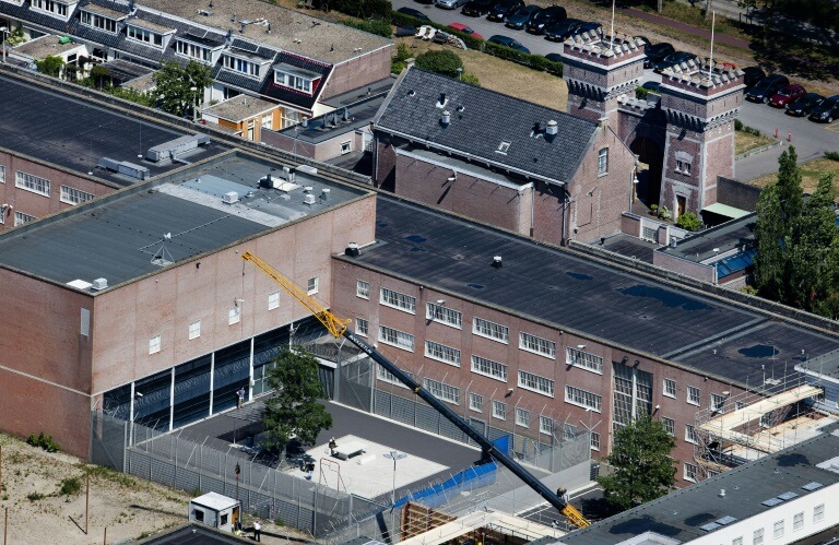 Vue aérienne de la prison de Scheveningen