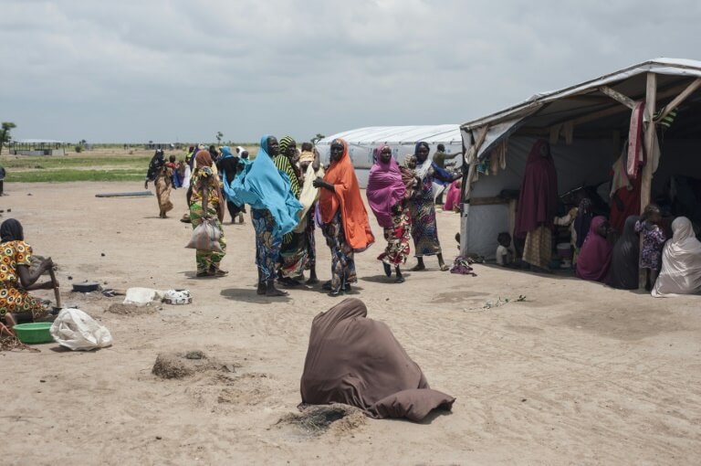 Des femmes dans un des camps de déplacés de la ville de Pulka au Nigéria