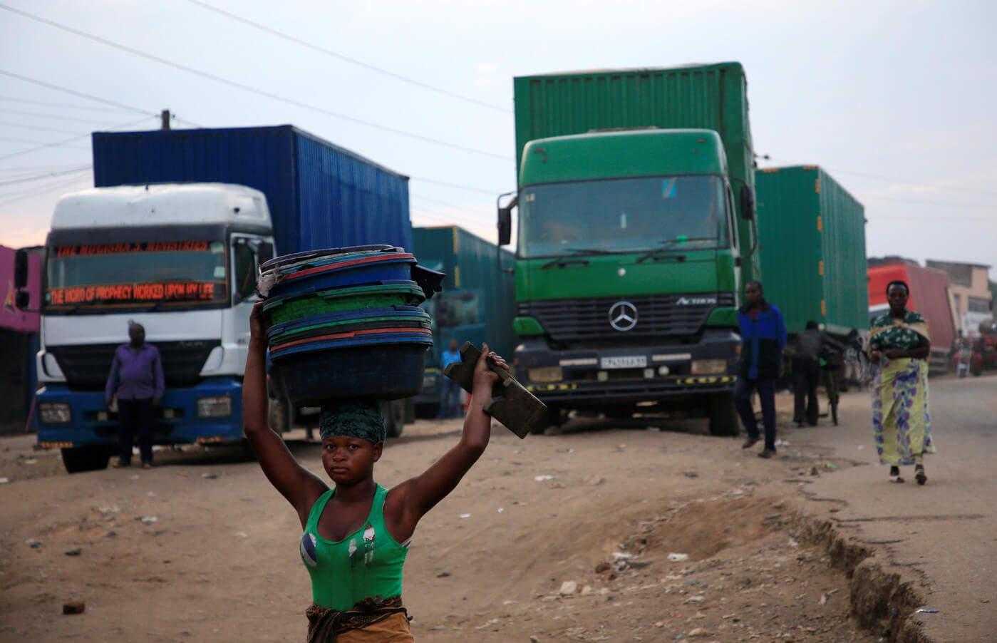 frontière de Mpondwe qui sépare l'Ouganda et la République démocratique du Congo