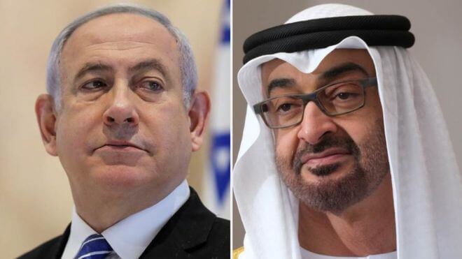 Benjamin Netanyahu et le prince Mohammed Al Nahyan