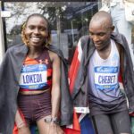 Evans Chebet et Sharon Lokedi au marathon de NYC