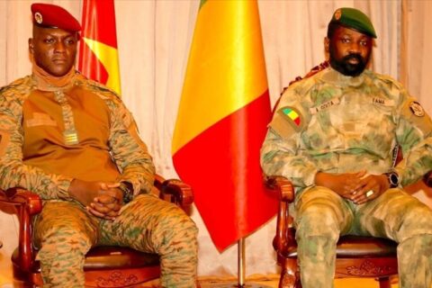 Les presidents de transition du Burkina Faso and Mali, Ibrahim Traore et Assimi Goita