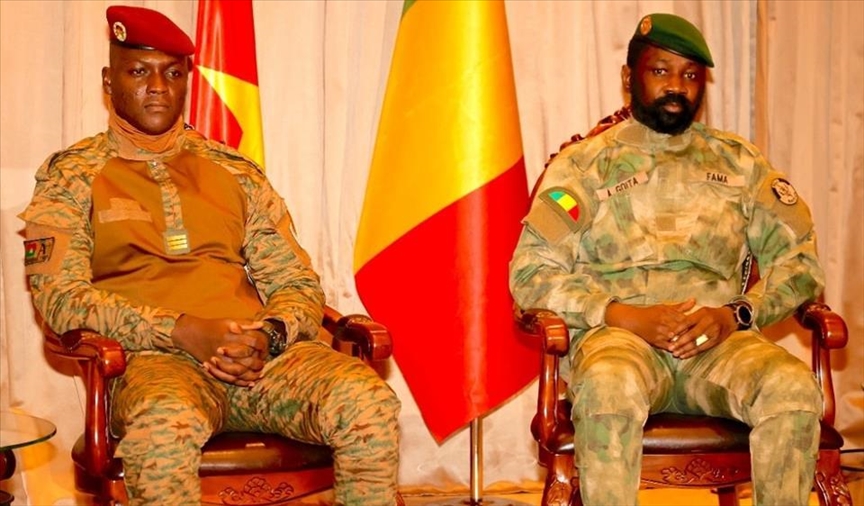 Les presidents de transition du Burkina Faso and Mali, Ibrahim Traore et Assimi Goita